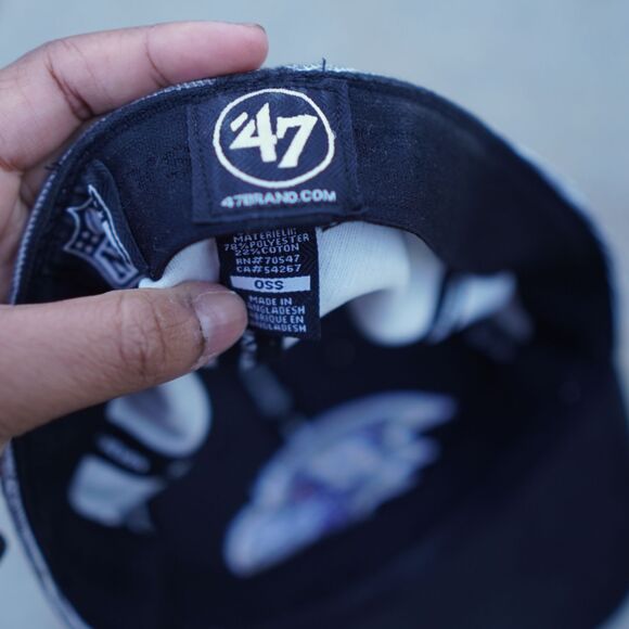 Baltimore Ravens ’47 Brand Crash Line Contender Hat Gray Black NFL Cap - Picture 9 of 12